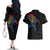 Aland Vikings Culture Couples Matching Off The Shoulder Long Sleeve Dress and Hawaiian Shirt Norse Mythology Raven Tattoo
