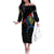 Aland Vikings Culture Family Matching Off The Shoulder Long Sleeve Dress and Hawaiian Shirt Norse Mythology Raven Tattoo