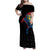 Aland Vikings Culture Family Matching Off Shoulder Maxi Dress and Hawaiian Shirt Norse Mythology Raven Tattoo