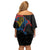 Aland Vikings Culture Family Matching Off Shoulder Short Dress and Hawaiian Shirt Norse Mythology Raven Tattoo