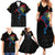 Aland Vikings Culture Family Matching Summer Maxi Dress and Hawaiian Shirt Norse Mythology Raven Tattoo
