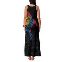 Aland Vikings Culture Family Matching Tank Maxi Dress and Hawaiian Shirt Norse Mythology Raven Tattoo