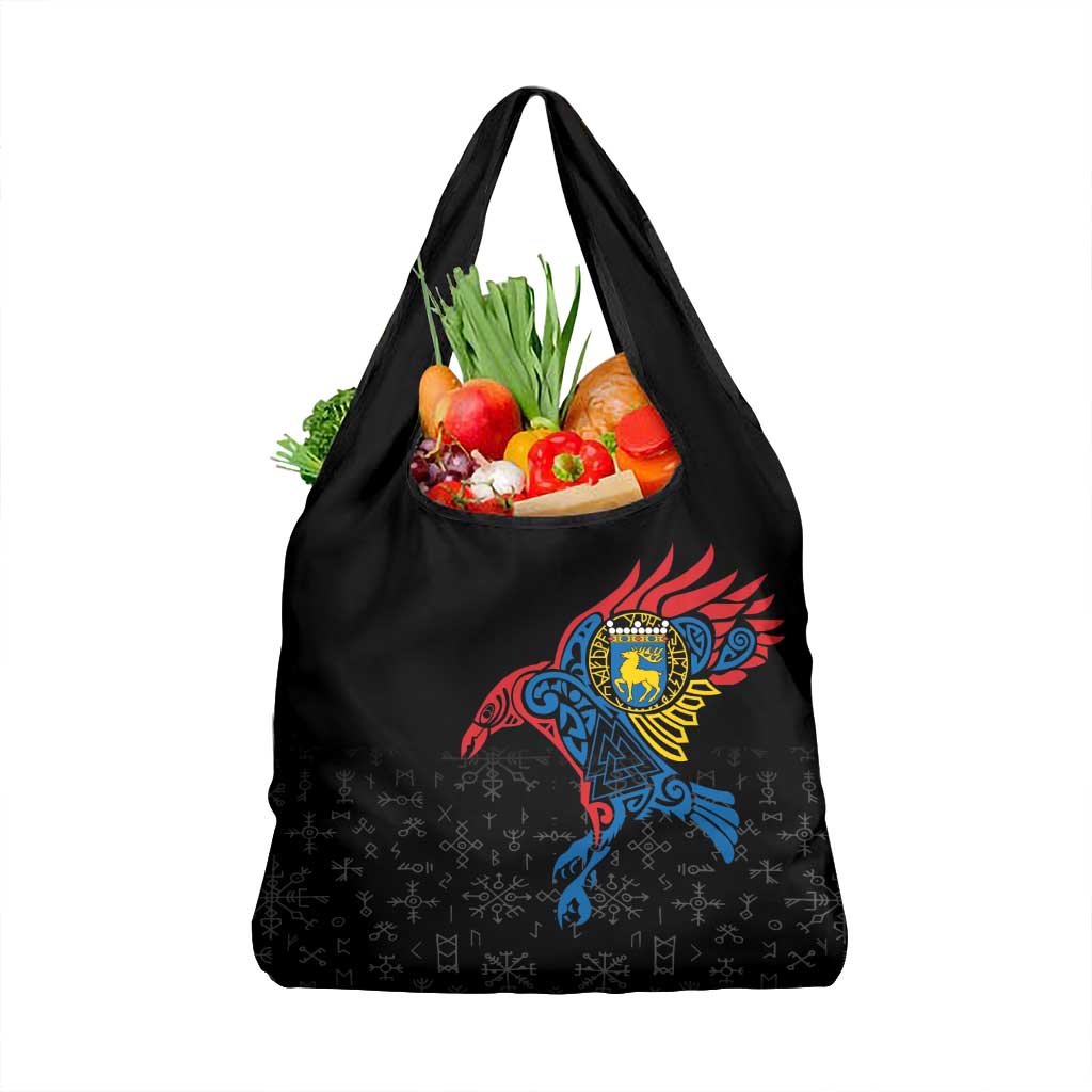 Aland Vikings Culture Grocery Bag Norse Mythology Raven Tattoo