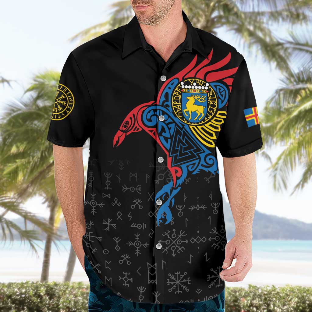 Aland Vikings Culture Hawaiian Shirt Norse Mythology Raven Tattoo