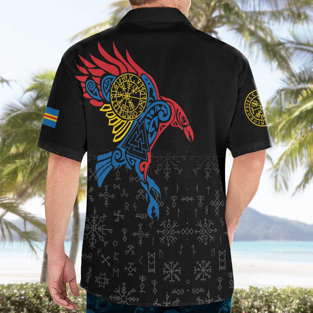 Aland Vikings Culture Hawaiian Shirt Norse Mythology Raven Tattoo