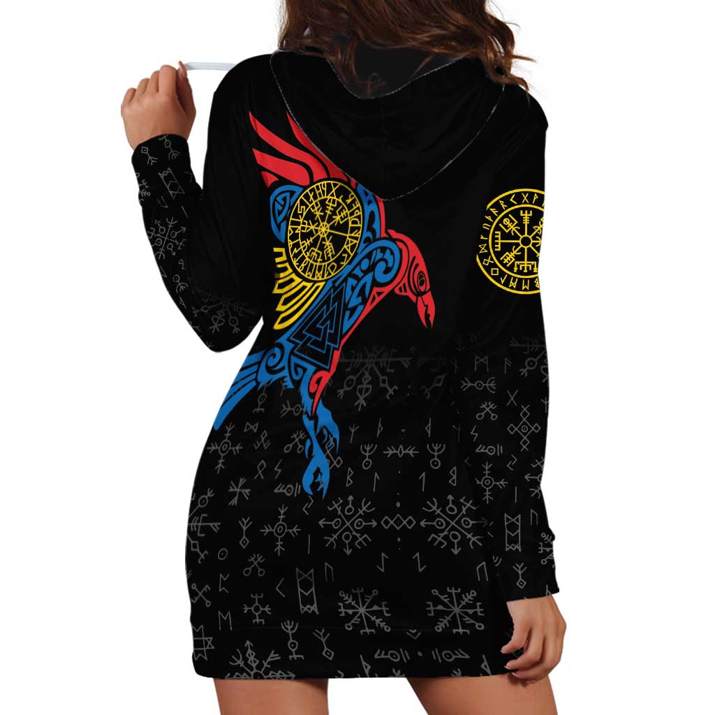 Aland Vikings Culture Hoodie Dress Norse Mythology Raven Tattoo