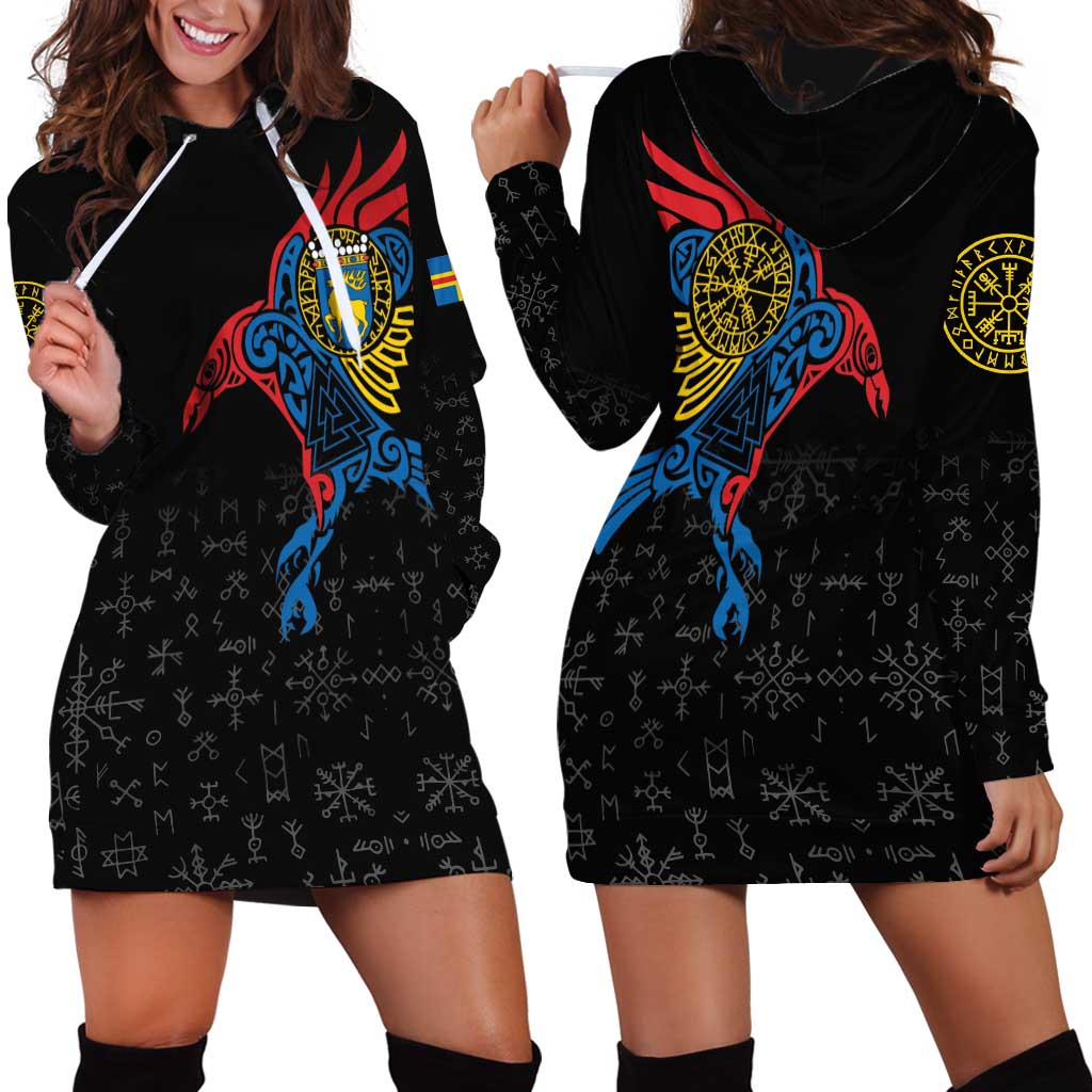 Aland Vikings Culture Hoodie Dress Norse Mythology Raven Tattoo
