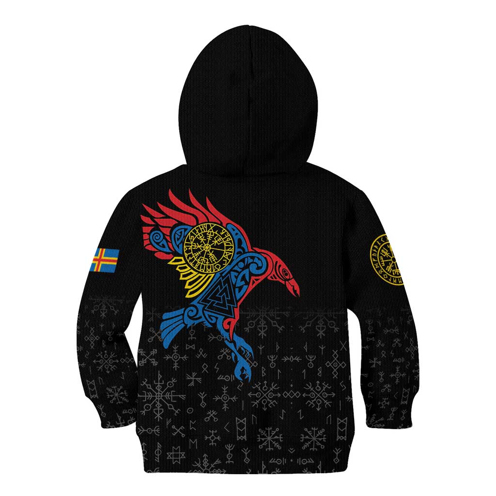 Aland Vikings Culture Kid Hoodie Norse Mythology Raven Tattoo