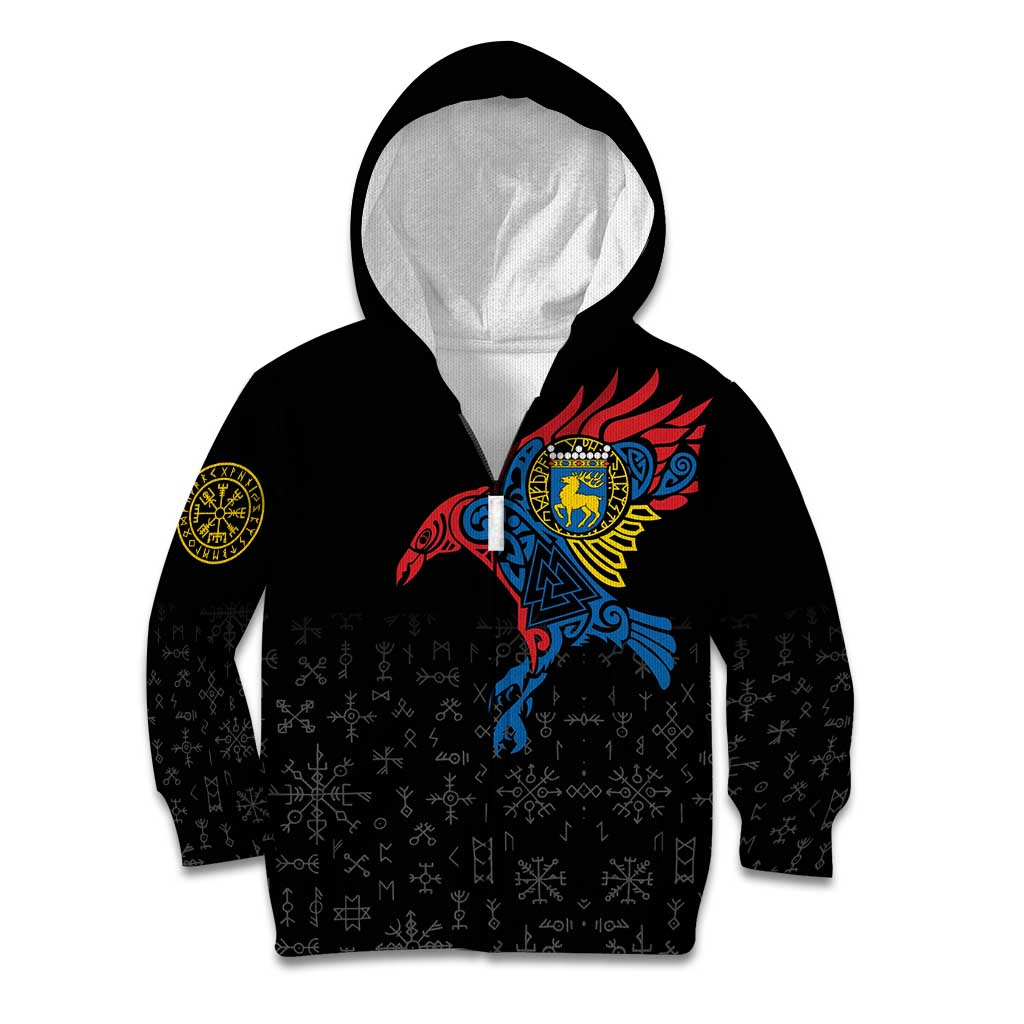 Aland Vikings Culture Kid Hoodie Norse Mythology Raven Tattoo