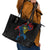 Aland Vikings Culture Leather Tote Bag Norse Mythology Raven Tattoo