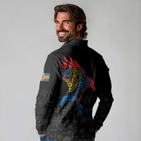 Aland Vikings Culture Long Sleeve Polo Shirt Norse Mythology Raven Tattoo