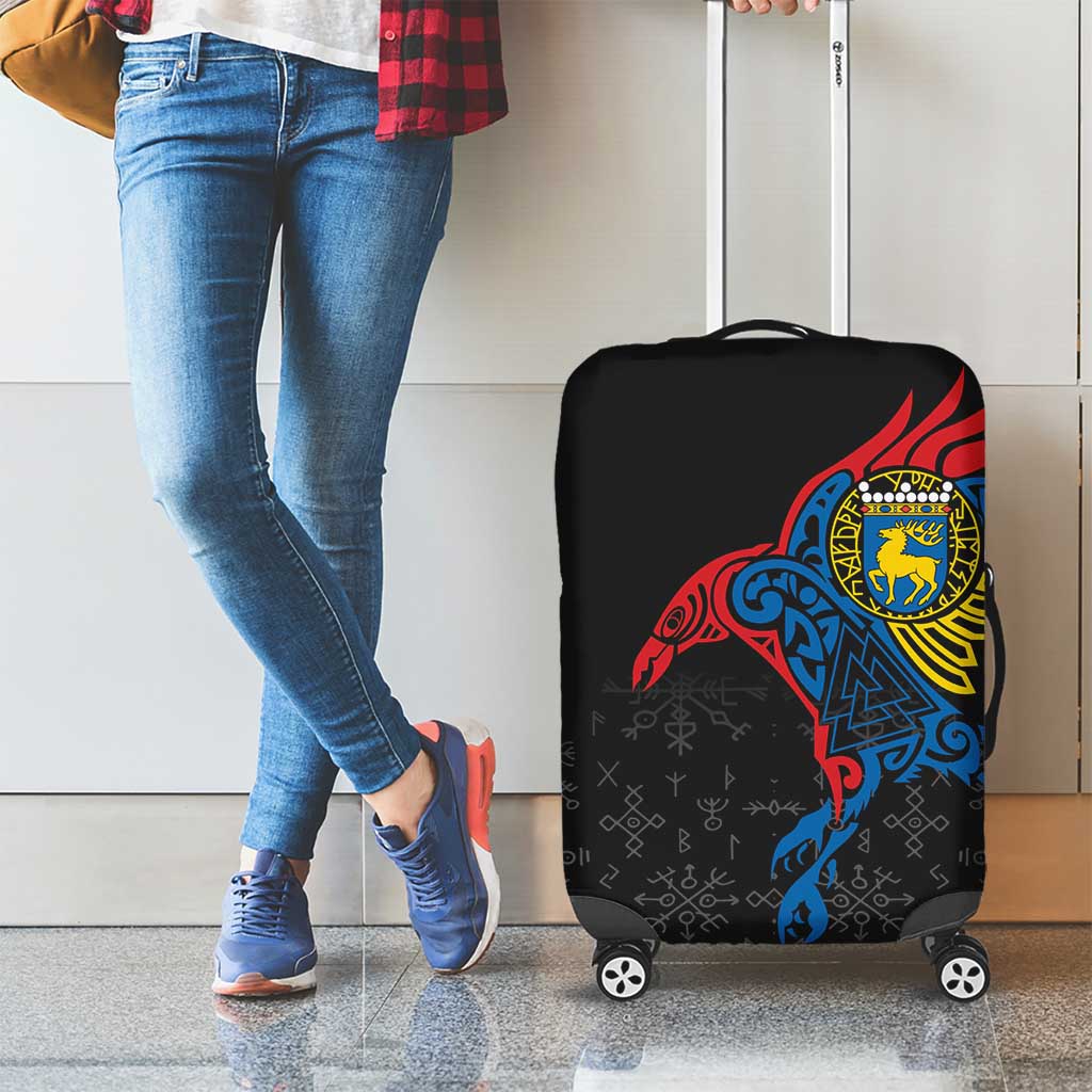 Aland Vikings Culture Luggage Cover Norse Mythology Raven Tattoo
