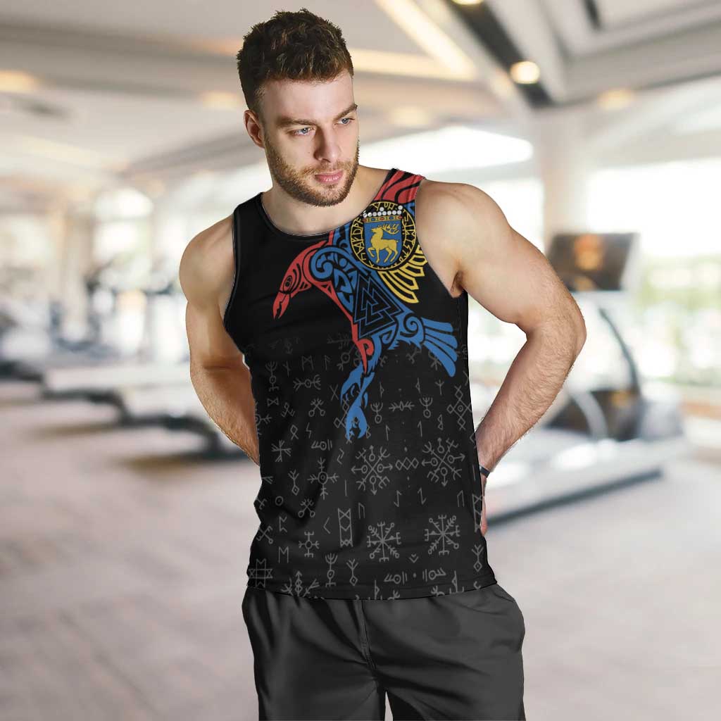 Aland Vikings Culture Men Tank Top Norse Mythology Raven Tattoo