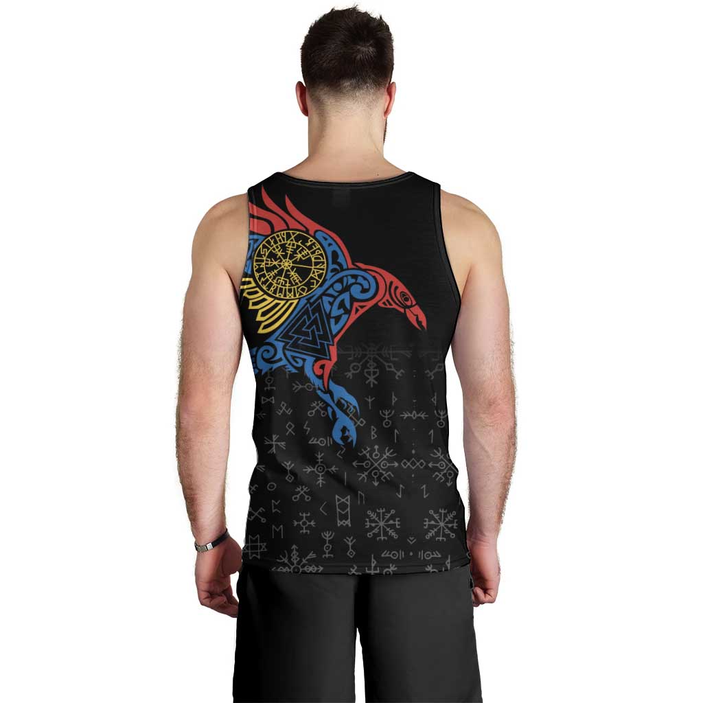 Aland Vikings Culture Men Tank Top Norse Mythology Raven Tattoo