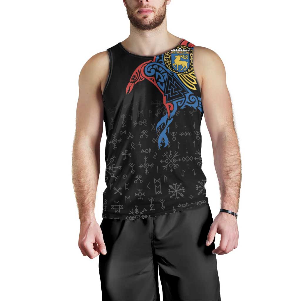 Aland Vikings Culture Men Tank Top Norse Mythology Raven Tattoo