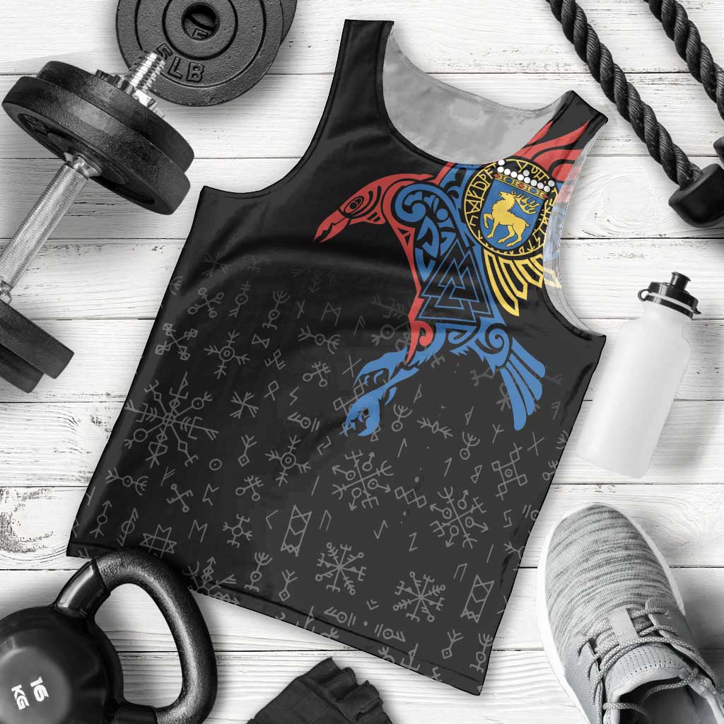 Aland Vikings Culture Men Tank Top Norse Mythology Raven Tattoo