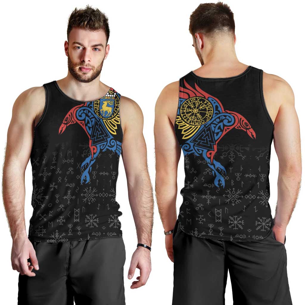 Aland Vikings Culture Men Tank Top Norse Mythology Raven Tattoo