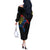 Aland Vikings Culture Off The Shoulder Long Sleeve Dress Norse Mythology Raven Tattoo