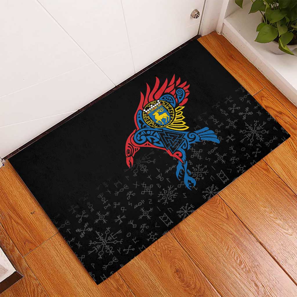 Aland Vikings Culture Rubber Doormat Norse Mythology Raven Tattoo