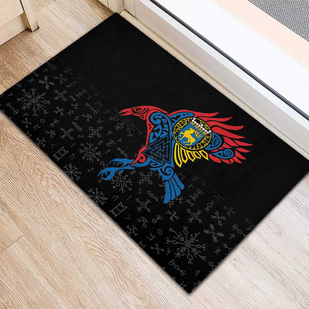 Aland Vikings Culture Rubber Doormat Norse Mythology Raven Tattoo