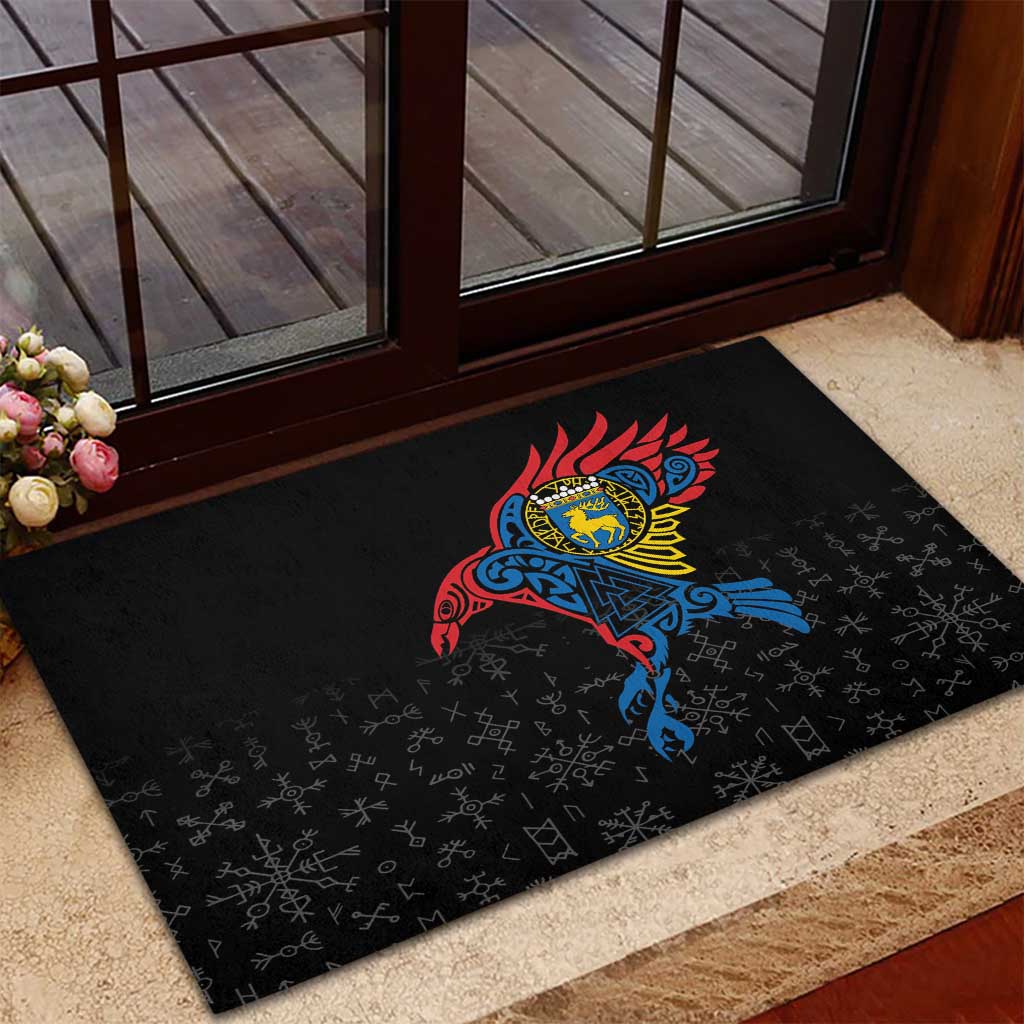 Aland Vikings Culture Rubber Doormat Norse Mythology Raven Tattoo