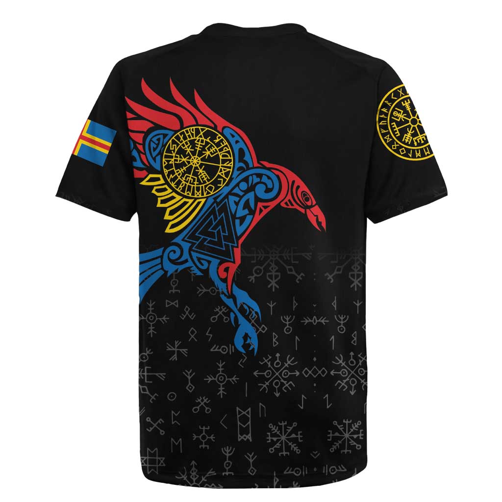 Aland Vikings Culture Rugby Jersey Norse Mythology Raven Tattoo