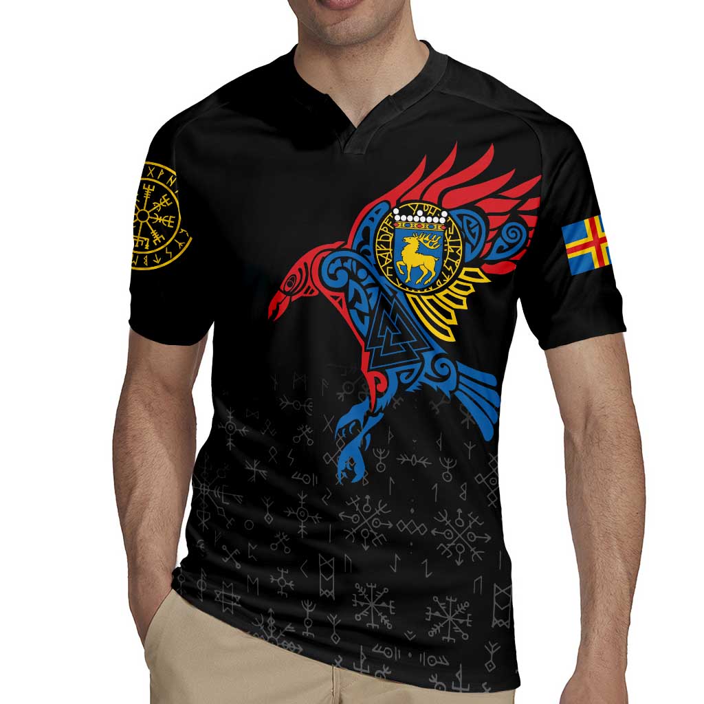 Aland Vikings Culture Rugby Jersey Norse Mythology Raven Tattoo