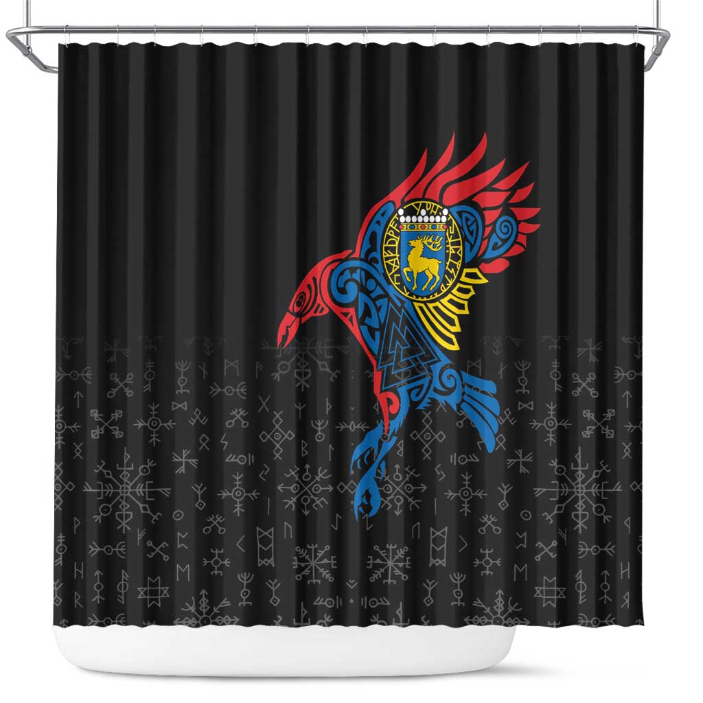 Aland Vikings Culture Shower Curtain Norse Mythology Raven Tattoo
