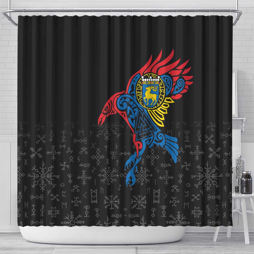 Aland Vikings Culture Shower Curtain Norse Mythology Raven Tattoo