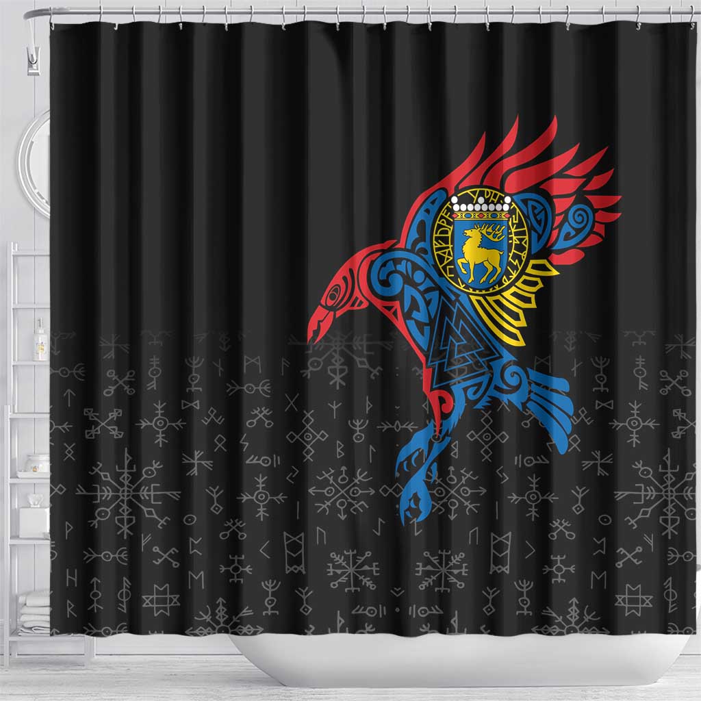 Aland Vikings Culture Shower Curtain Norse Mythology Raven Tattoo