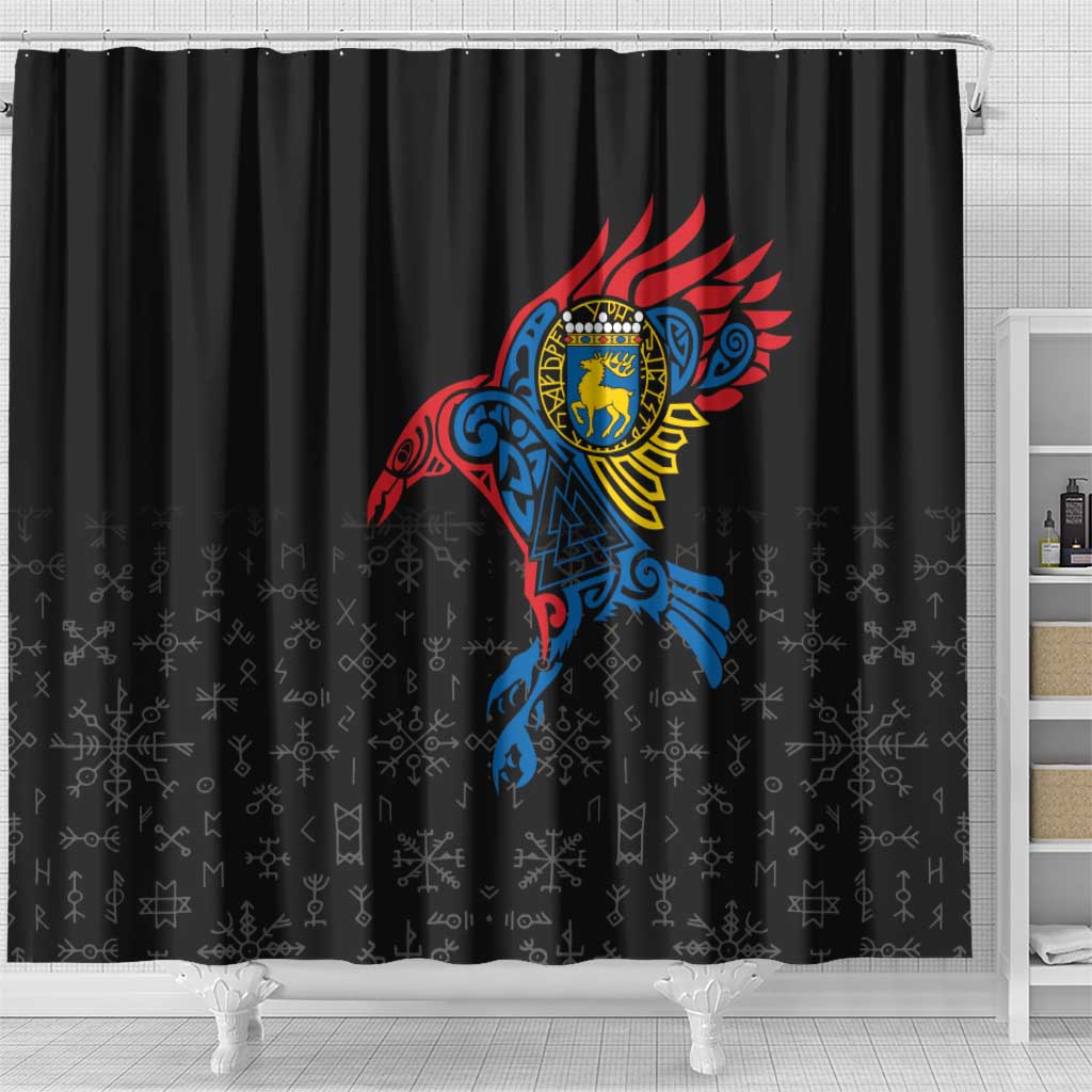 Aland Vikings Culture Shower Curtain Norse Mythology Raven Tattoo