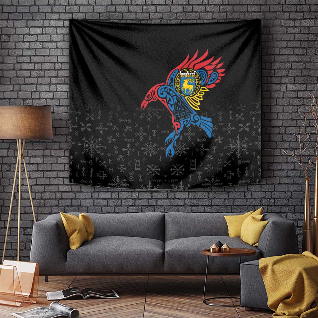 Aland Vikings Culture Tapestry Norse Mythology Raven Tattoo
