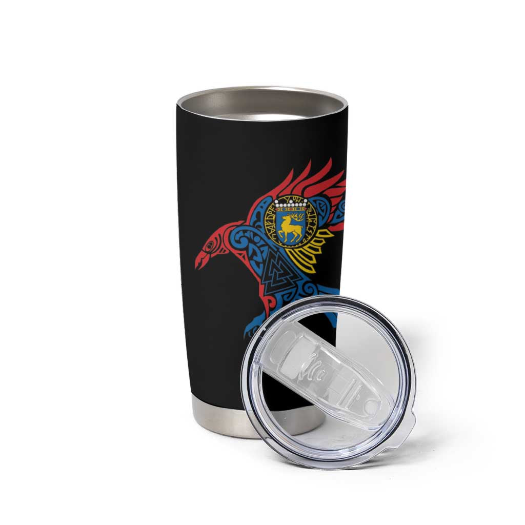 Aland Vikings Culture Tumbler Cup Norse Mythology Raven Tattoo