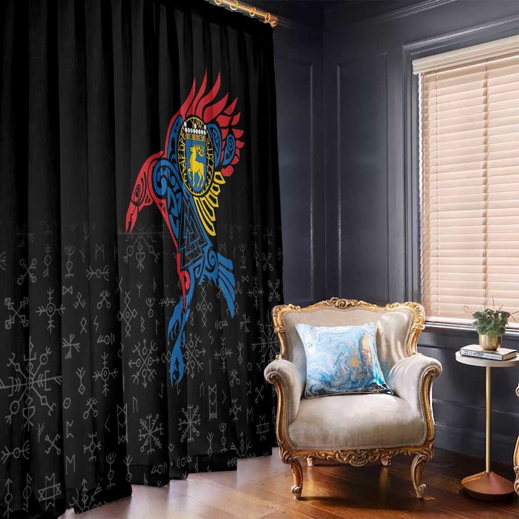 Aland Vikings Culture Window Curtain Norse Mythology Raven Tattoo