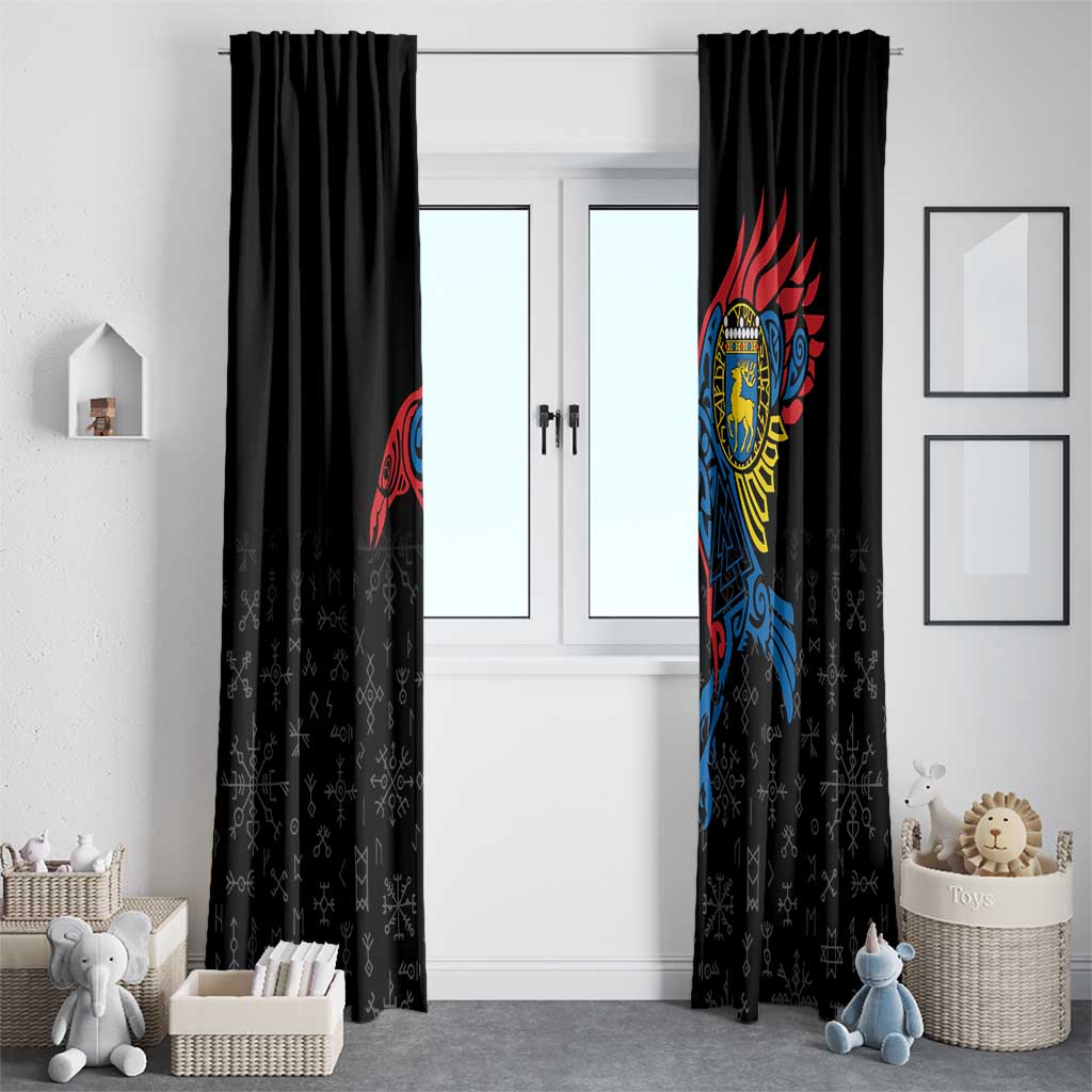 Aland Vikings Culture Window Curtain Norse Mythology Raven Tattoo