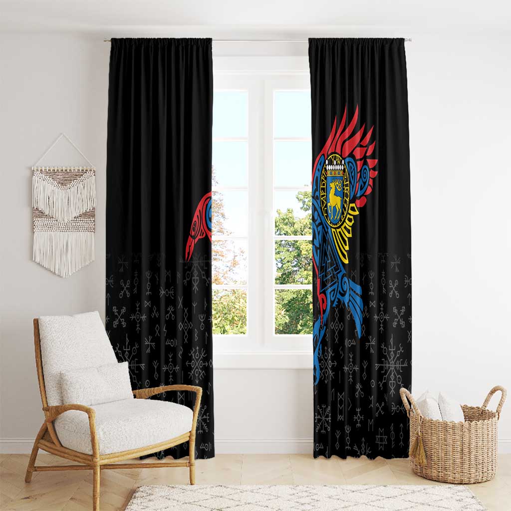 Aland Vikings Culture Window Curtain Norse Mythology Raven Tattoo