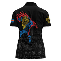 Aland Vikings Culture Women Polo Shirt Norse Mythology Raven Tattoo
