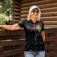 Aland Vikings Culture Women Polo Shirt Norse Mythology Raven Tattoo