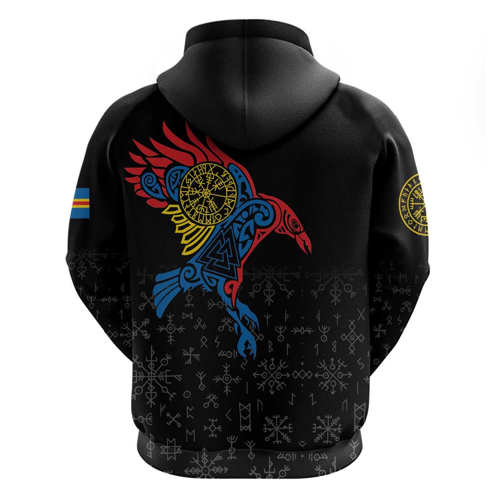 Aland Vikings Culture Zip Hoodie Norse Mythology Raven Tattoo