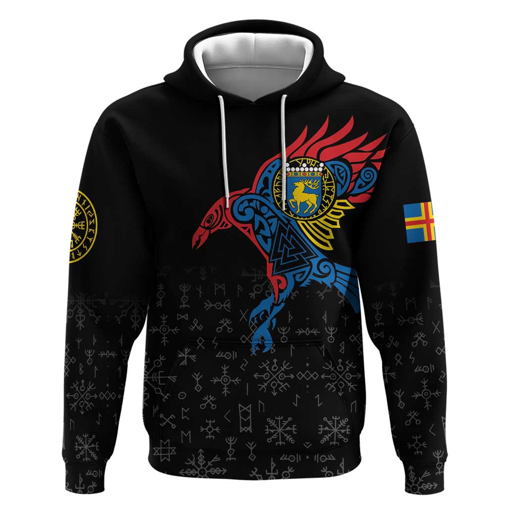 Aland Vikings Culture Zip Hoodie Norse Mythology Raven Tattoo
