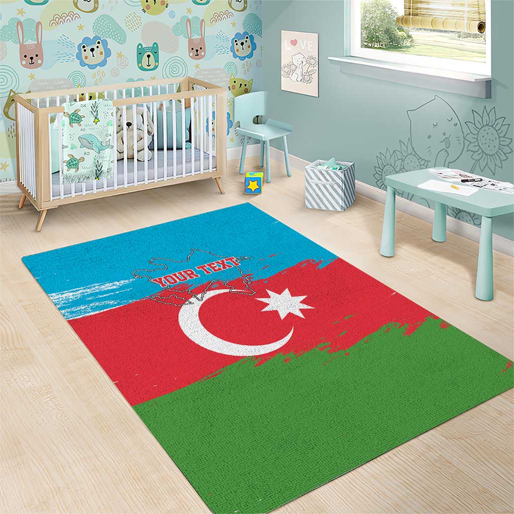 Personalized Azerbaijan Flag Style Area Rug Azerbaijani Flag Day