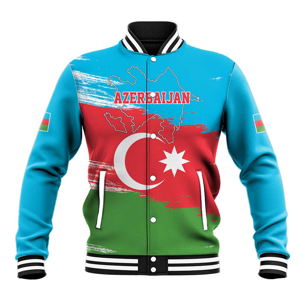 Personalized Azerbaijan Flag Style Baseball Jacket Azerbaijani Flag Day