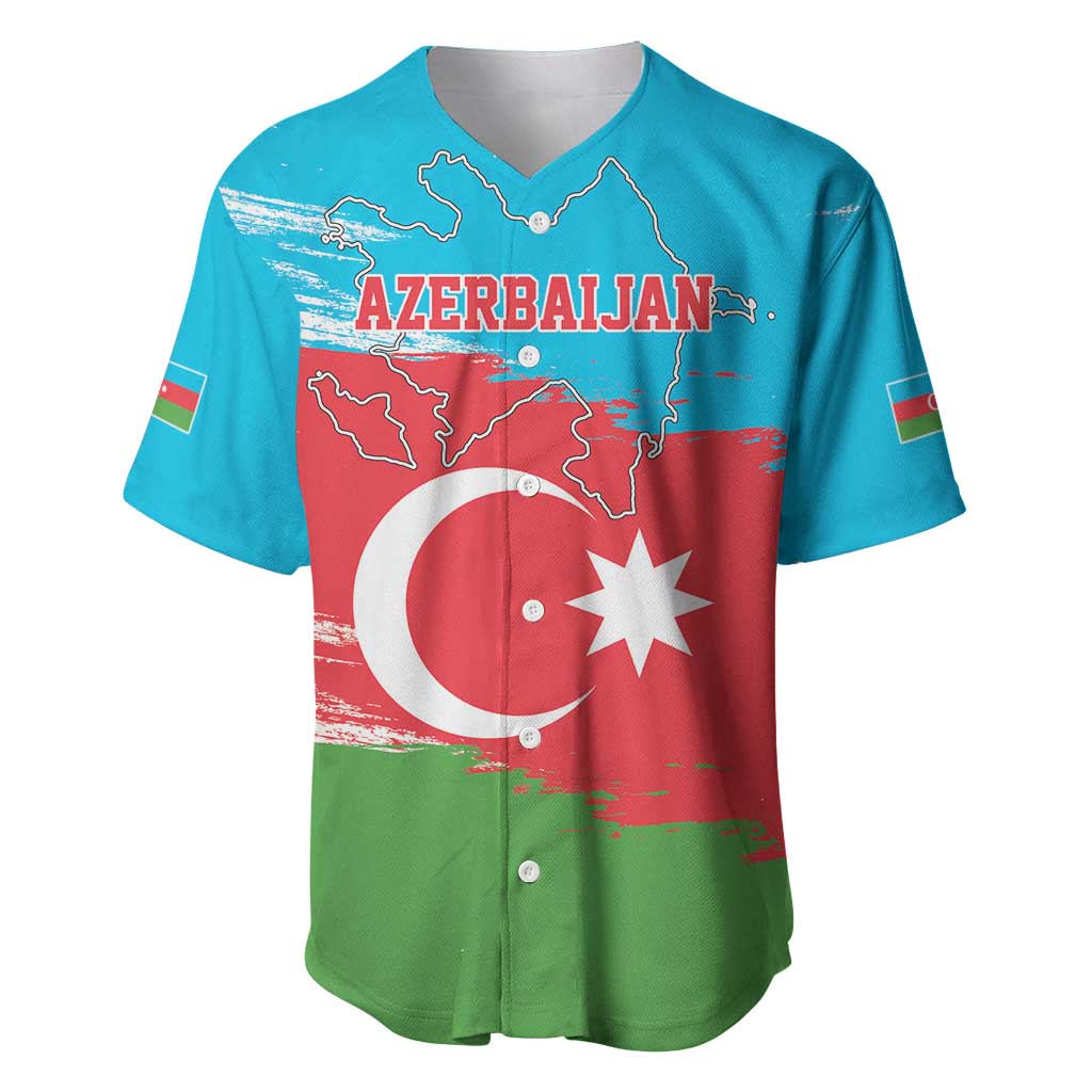 Personalized Azerbaijan Flag Style Baseball Jersey Azerbaijani Flag Day