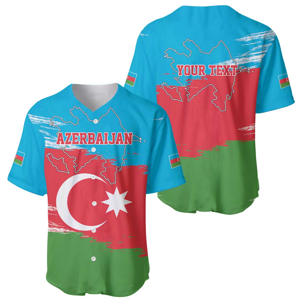 Personalized Azerbaijan Flag Style Baseball Jersey Azerbaijani Flag Day
