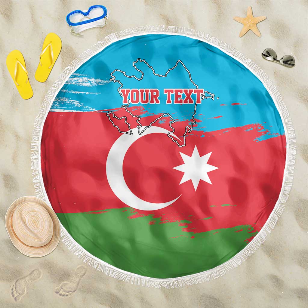 Personalized Azerbaijan Flag Style Beach Blanket Azerbaijani Flag Day