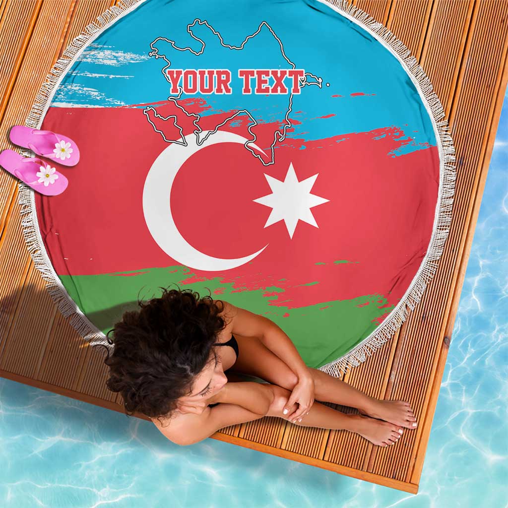 Personalized Azerbaijan Flag Style Beach Blanket Azerbaijani Flag Day