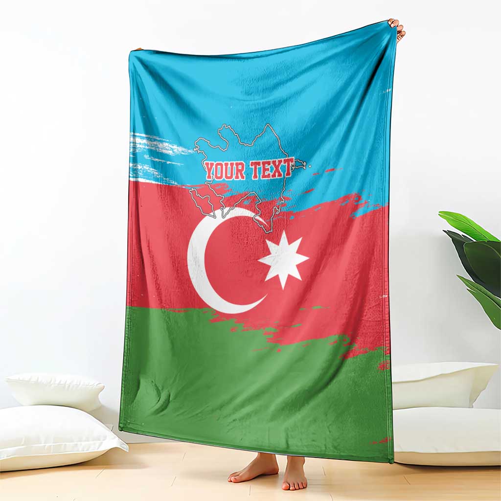 Personalized Azerbaijan Flag Style Blanket Azerbaijani Flag Day