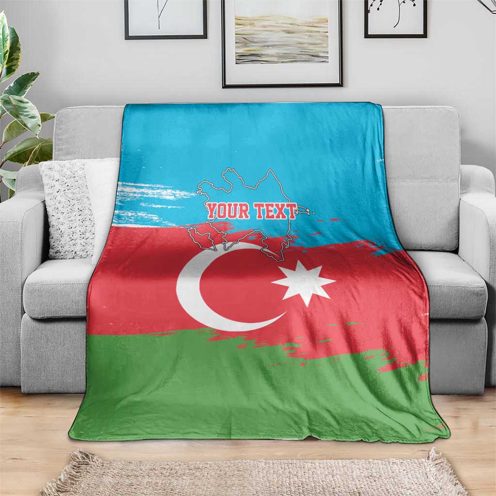 Personalized Azerbaijan Flag Style Blanket Azerbaijani Flag Day