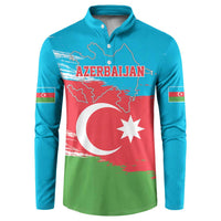 Personalized Azerbaijan Flag Style Button Sweatshirt Azerbaijani Flag Day
