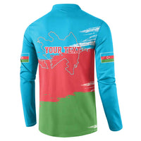 Personalized Azerbaijan Flag Style Button Sweatshirt Azerbaijani Flag Day
